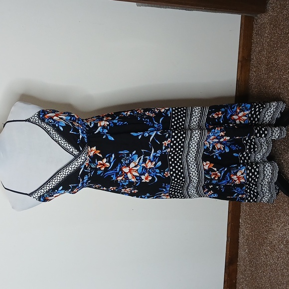 Jealous Tomato blue floral print high low maxi dress size small - Picture 2 of 15